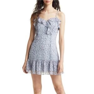 Lulu's Sing Sweetly Floral Print Ruffle Mini Dress